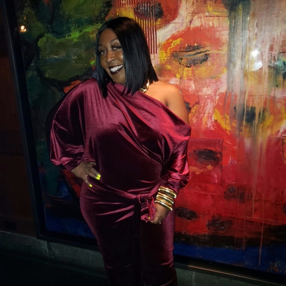 Bergundy One piece velvet jumpsuit